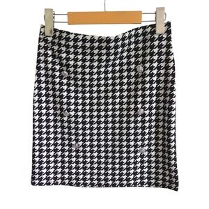 SHEIN | Houndstooth print high waisted‎ skirt Size Medium Tall